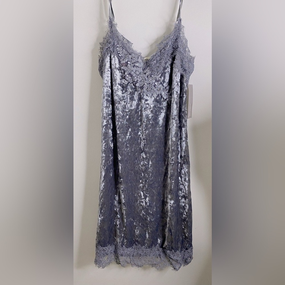 Elegant Silver Velvet Dress